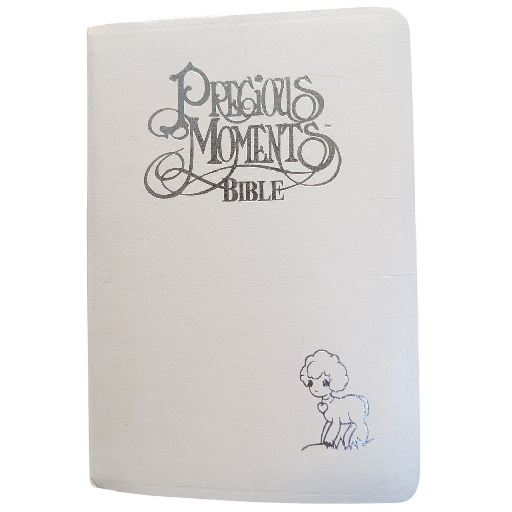 Precious Moments Bible NKJV White Silver Lamb Kids Holy Bible New King James